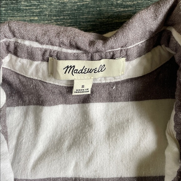 Madewell Coastal Stripe Button Down Linen Dress - Picture 9 of 11